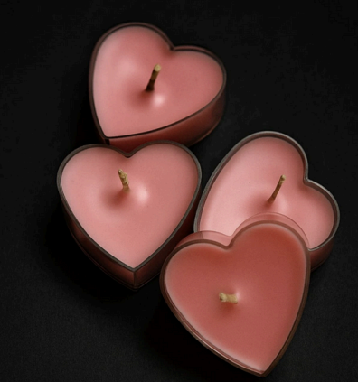 Blush Heart Candles